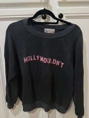Wildfox Black Pullover Sweatshirt with White Label
